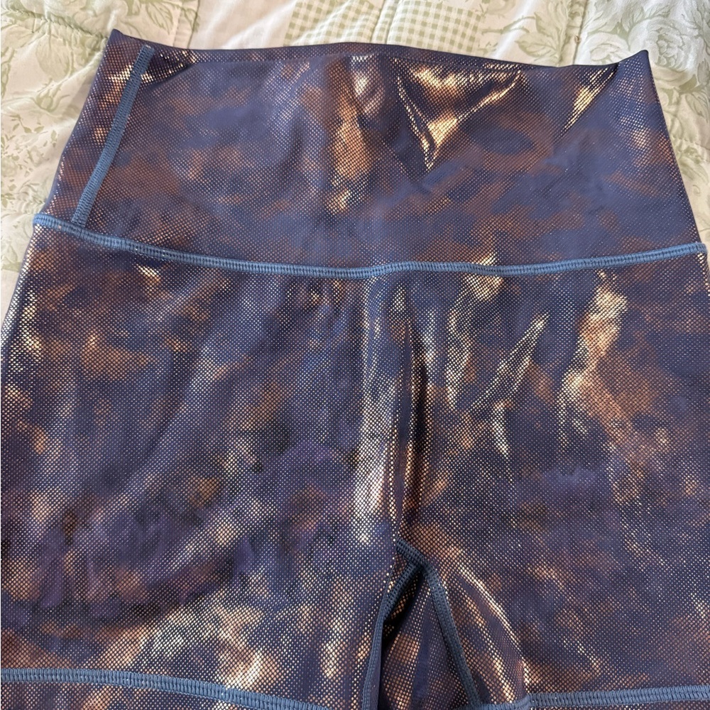 aerie Shimmery Blue-Purple High-Waist Athletic Shorts